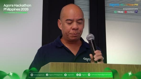 Speaker highlight from the Agora x WorkFlow PH hackathon, frame two