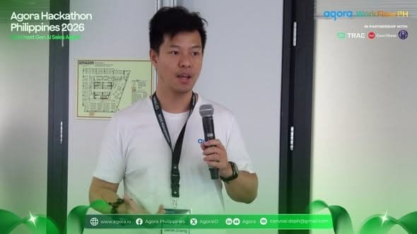 Speaker highlight from the Agora x WorkFlow PH hackathon, frame three